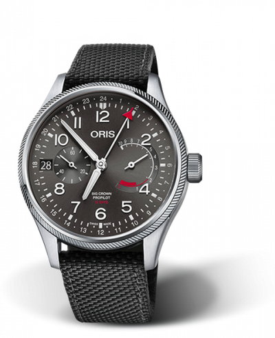 Watch Winder for watch Oris ProPilot Big Crown ProPilot Calibre 114 Stainless Steel / Grey / Textile