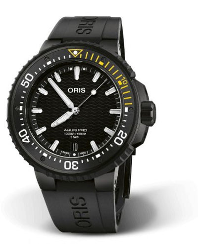 Watch Winder for watch Oris Aquis AquisPro Date Calibre 400 Titanium - DLC / Black / Rubber