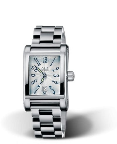 Watch Winder for watch Oris Rectangular Rectangular Date 24 Stainless Steel / Silver - Arabic / Bracelet