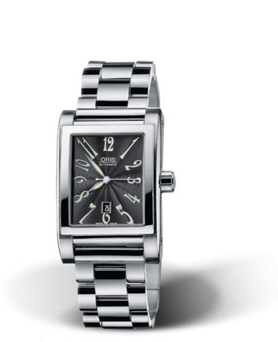 Watch Winder for watch Oris Rectangular Rectangular Date 24 Stainless Steel / Black - Arabic / Bracelet