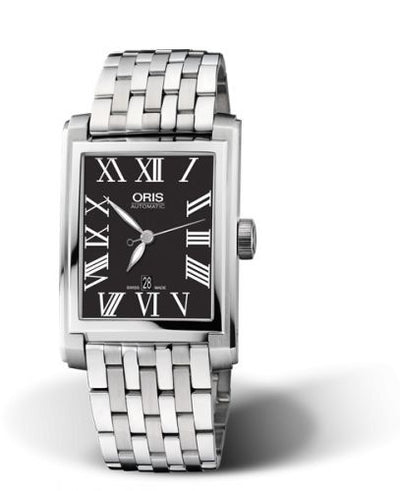 Watch Winder for watch Oris Rectangular Rectangular Date 30 Stainless Steel / Black - Roman / Bracelet