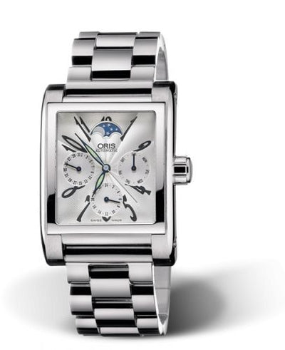 Watch Winder for watch Oris Rectangular Rectangular Complication Stainless Steel / Silver - Arabic