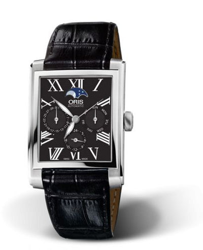 Watch Winder for watch Oris Rectangular Rectangular Complication Stainless Steel / Black - Roman