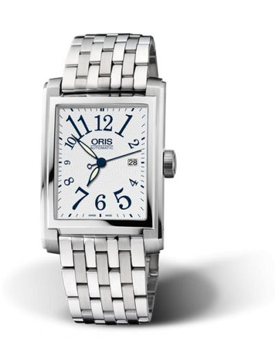 Watch Winder for watch Oris Rectangular Rectangular Date 30 Stainless Steel / Silver - Arabic / Bracelet