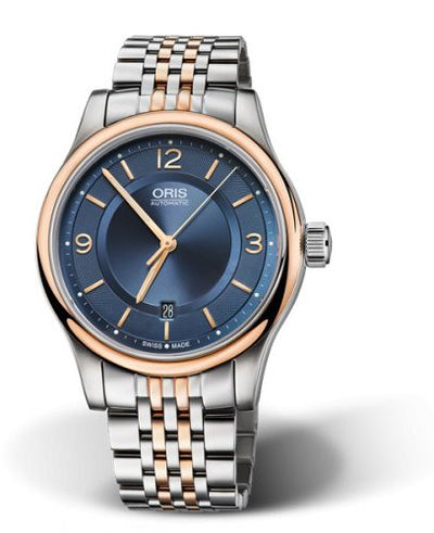 Watch Winder for watch Oris Classic Classic Date 42 Stainless Steel - Rose Gold / Blue / Bracelet