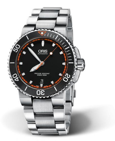 Watch Winder for watch Oris Aquis Aquis Date 43 Stainless Steel / Black - Red / Bracelet