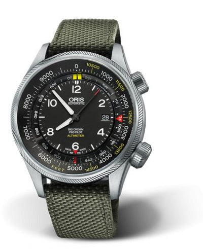 Watch Winder for watch Oris ProPilot Big Crown ProPilot Altimeter Feet / Green Textile