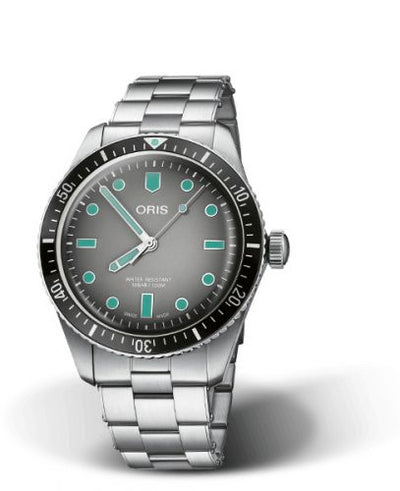 Watch Winder for watch Oris Divers 65 Divers Sixty-Five 40 Stainless Steel / Grey / Bracelet