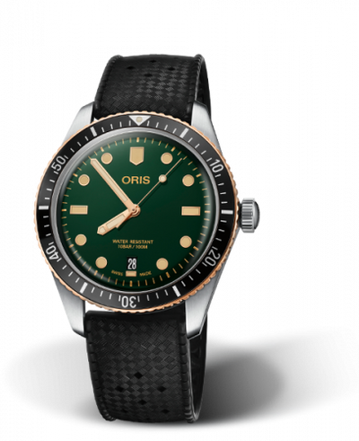 Watch Winder for watch Oris Divers 65 Divers Sixty-Five 40 Stainless Steel / Bronze / Green / Rubber