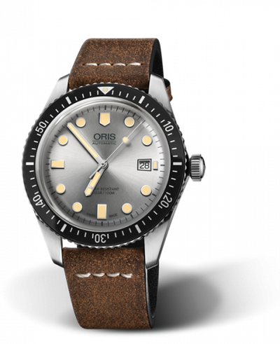 Watch Winder for watch Oris Divers 65 Divers Sixty-Five 42 Stainless Steel / Silver / Calf