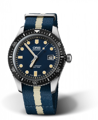 Watch Winder for watch Oris Divers 65 Divers Sixty-Five 42 Stainless Steel / Blue / NATO