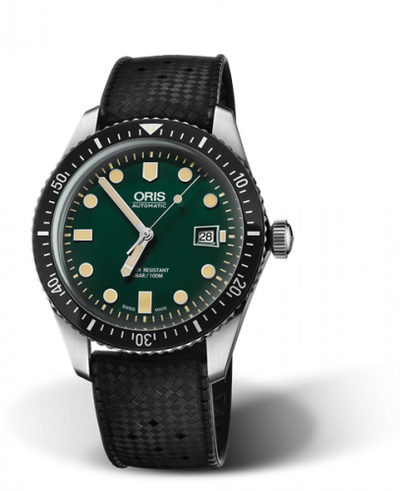 Watch Winder for watch Oris Divers 65 Divers Sixty-Five 42 Stainless Steel / Green / Rubber