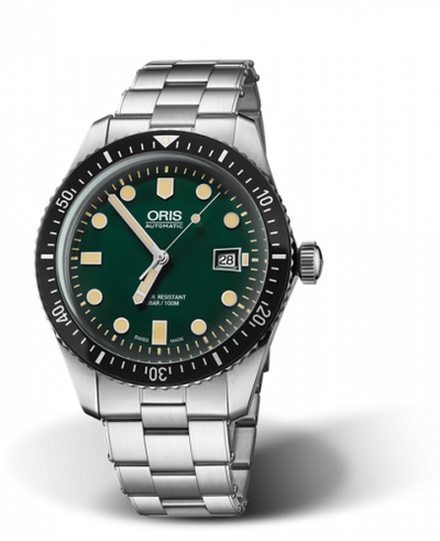 Watch Winder for watch Oris Divers 65 Divers Sixty-Five 42 Stainless Steel / Green / Bracelet