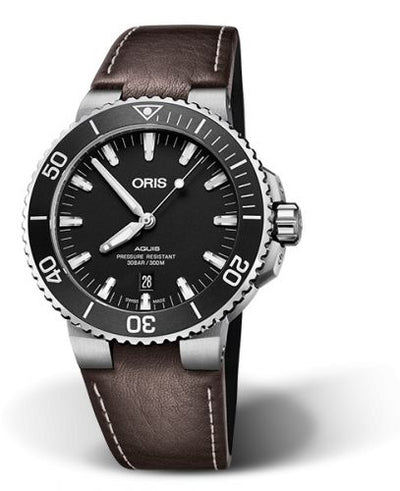 Watch Winder for watch Oris Aquis Aquis Date 43.5 Stainless Steel / Matte Black / Calf