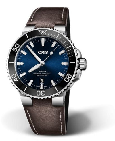 Watch Winder for watch Oris Aquis Aquis Date 43.5 Stainless Steel / Blue / Calf