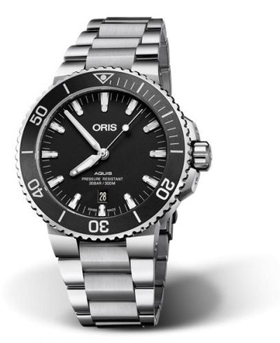 Watch Winder for watch Oris Aquis Aquis Date 43.5 Stainless Steel / Matte Black / Bracelet