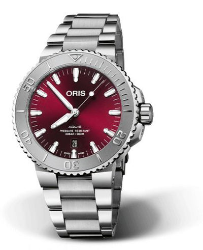 Watch Winder for watch Oris Aquis Aquis Date 43.5 Relief Stainless Steel / Cherry / Bracelet