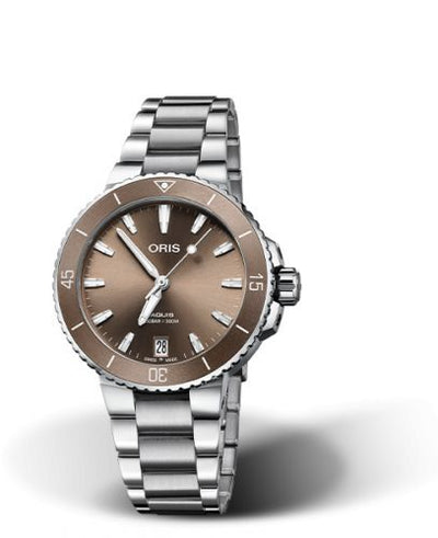 Watch Winder for watch Oris Aquis Aquis Date 36.5 Stainless Steel / Brown / Bracelet