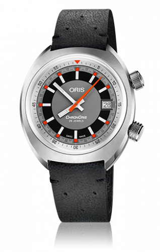 Watch Winder for watch Oris Chronoris Chronoris Date / Grey / Black Leather