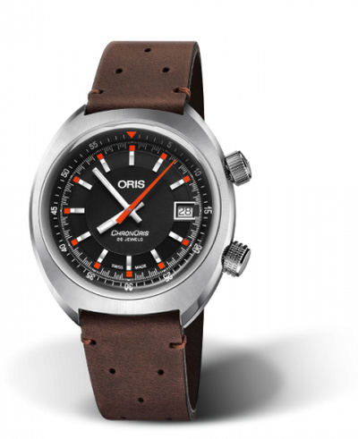 Watch Winder for watch Oris Chronoris Chronoris Date / Black / Brown Leather