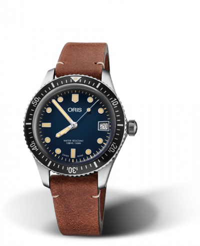 Watch Winder for watch Oris Divers 65 Divers Sixty-Five 36 Stainless Steel / Blue / Calf