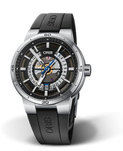 Watch Winder for watch Oris TT1 TT1 Engine Date Stainless Steel / Skeleton / Rubber