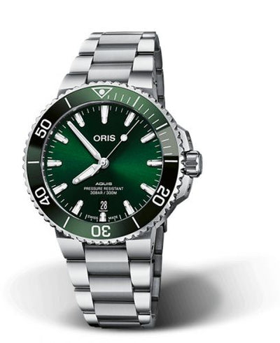 Watch Winder for watch Oris Aquis Aquis Date 41.5 Stainless Steel / Green / Bracelet