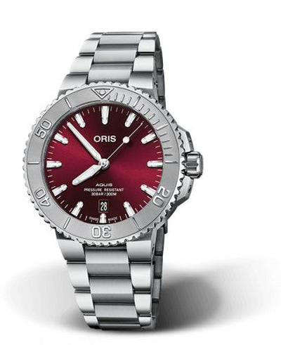 Watch Winder for watch Oris Aquis Aquis Date 41.5 Relief Stainless Steel / Cherry / Bracelet