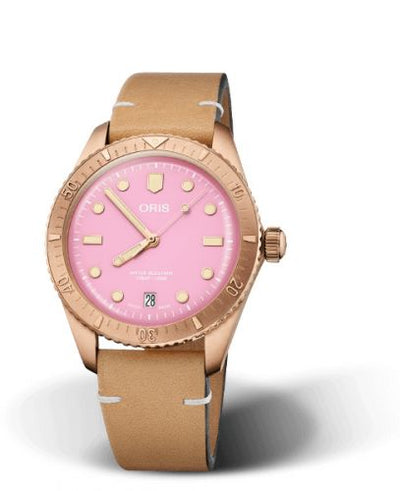 Watch Winder for watch Oris Divers 65 Divers Sixty-Five 38 Cotton Candy Lipstick Pink / Calf