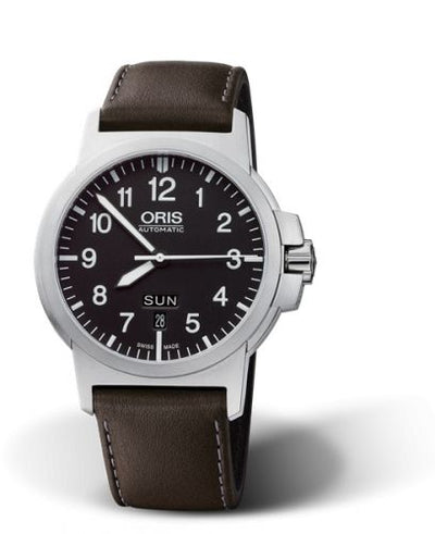 Watch Winder for watch Oris BC3 BC3 Advanced Day Date Stainless Steel / Black / Leather