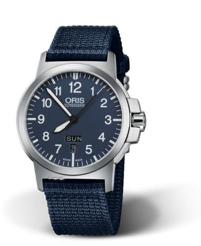 Watch Winder for watch Oris BC3 BC3 Advanced Day Date Stainless Steel / Blue / Fabric