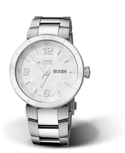 Watch Winder for watch Oris TT1 TT1 Day Date Stainless Steel - Ceramic / White / Bracelet