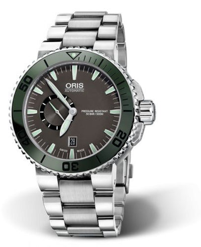 Watch Winder for watch Oris Aquis Aquis Small Seconds Date 46 Stainless Steel / Grey / Bracelet