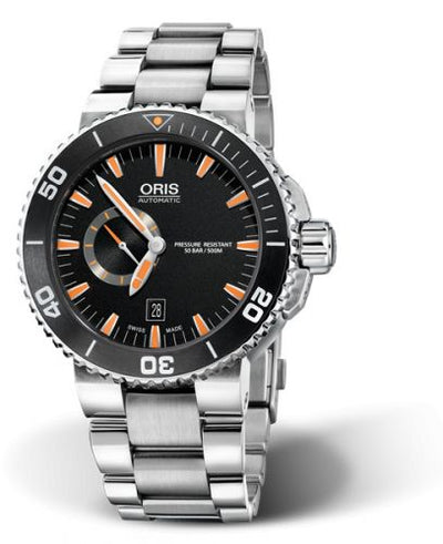 Watch Winder for watch Oris Aquis Aquis Small Seconds Date 46 Stainless Steel / Black / Bracelet