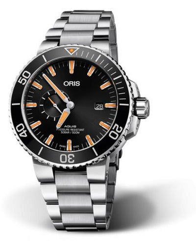 Watch Winder for watch Oris Aquis Aquis Small Seconds Date 45.5 Stainless Steel / Black / Bracelet