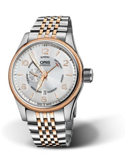 Watch Winder for watch Oris Big Crown Big Crown Small Second Pointer Day Stainless Steel - Rose Gold / Silver / Bracelet