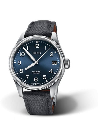 Watch Winder for watch Oris ProPilot Big Crown ProPilot Big Date Stainless Steel / Blue / Fabric