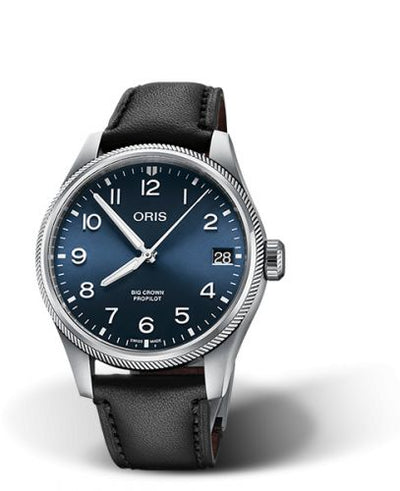 Watch Winder for watch Oris ProPilot Big Crown ProPilot Big Date Stainless Steel / Blue / Leather