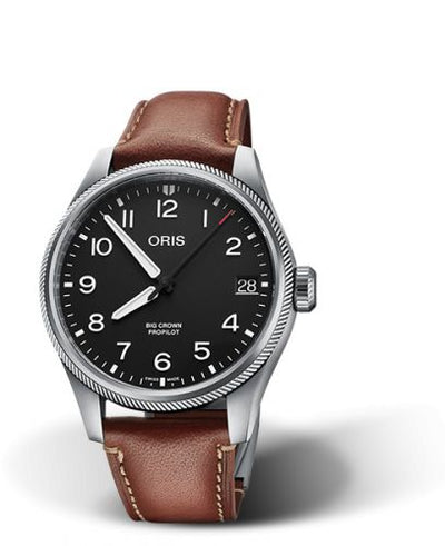 Watch Winder for watch Oris ProPilot Big Crown ProPilot Big Date Stainless Steel / Black / Leather