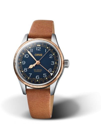 Watch Winder for watch Oris Big Crown Big Crown Pointer Date 36 Stainless Steel - Bronze / Blue