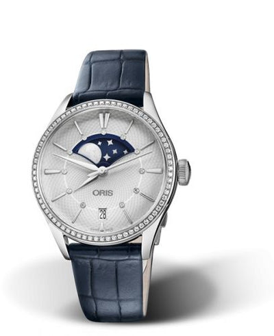 Watch Winder for watch Oris Artelier Artelier Grande Lune Date Diamonds 36 Stainless Steel / Silver