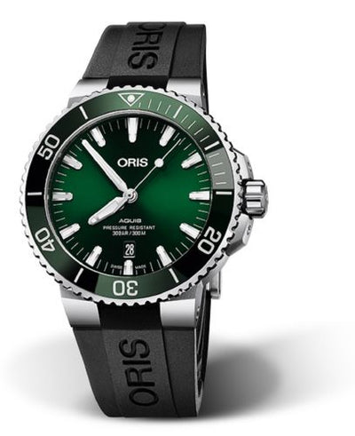Watch Winder for watch Oris Aquis Aquis Date 43.5 Stainless Steel / Green / Rubber