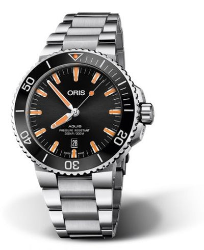Watch Winder for watch Oris Aquis Aquis Date 43.5 Stainless Steel / Black / Bracelet