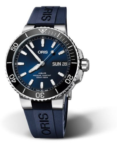 Watch Winder for watch Oris Aquis Aquis Big Day Date 45.5 Stainless Steel / Blue / Rubber