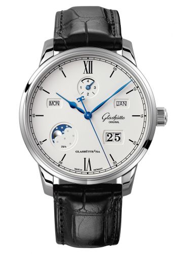 Uhrenbeweger für Uhr Glashütte Original Senator Senator Excellence Perpetual Calendar Stainless Steel / Silver / Alligator / Pin