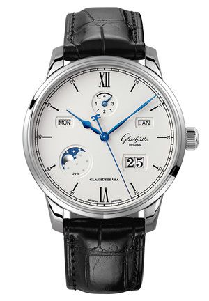 Uhrenbeweger für Uhr Glashütte Original Senator Senator Excellence Perpetual Calendar Stainless Steel / Silver / Alligator / Folding