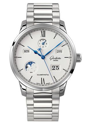 Uhrenbeweger für Uhr Glashütte Original Senator Senator Excellence Perpetual Calendar Stainless Steel / Silver / Bracelet