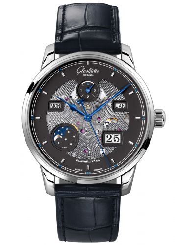 Uhrenbeweger für Uhr Glashütte Original Senator Senator Excellence Perpetual Calendar White Gold / Black-Skeleton/ Alligator / Pin