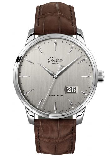 Uhrenbeweger für Uhr Glashütte Original Senator Senator Excellence Panorama Date Stainless Steel / Grey / Alligator / Pin
