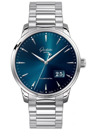 Uhrenbeweger für Uhr Glashütte Original Senator Senator Excellence Panorama Date Stainless Steel / Blue / Bracelet